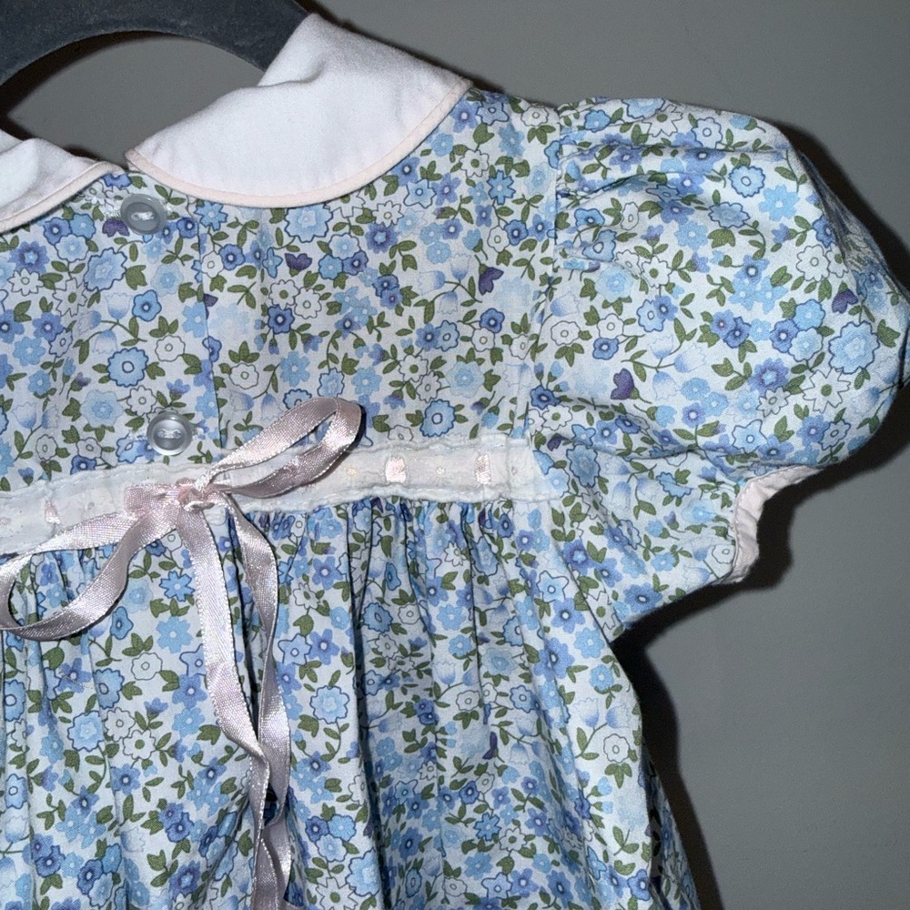 Lullaby Set - Pink Blue Rosebud Floral Timeless Delicate Lace Easter Dress 4T - Picture 3 of 6